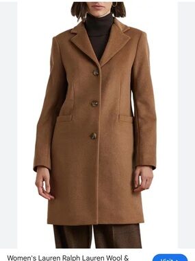Classic Women’s Camel Wool-Blend Overcoat